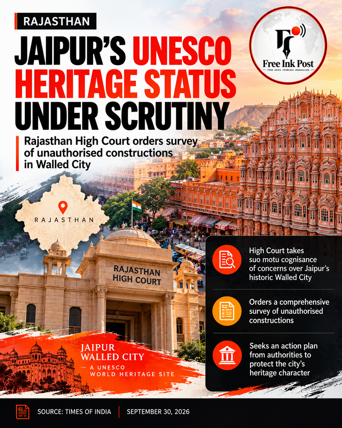 Jaipur’s UNESCO Heritage Status Under Scrutiny as High Court Orders Survey of Unauthorised Construction
